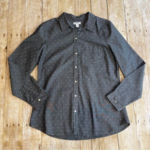 Old Navy Gray Polk Dot Button Down | M